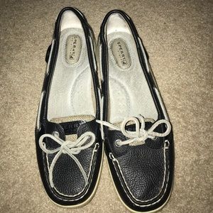Women’s Black and Cream Sperrys